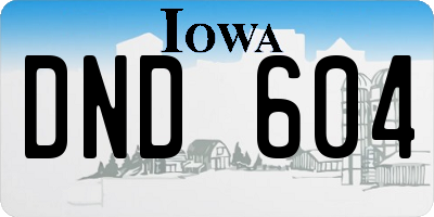 IA license plate DND604