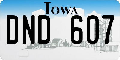 IA license plate DND607