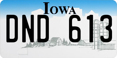 IA license plate DND613