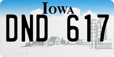 IA license plate DND617
