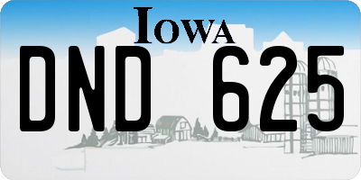 IA license plate DND625