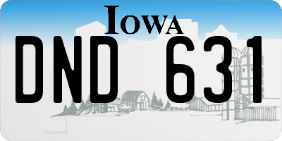 IA license plate DND631