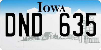 IA license plate DND635