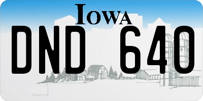 IA license plate DND640