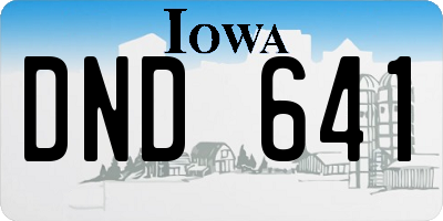 IA license plate DND641