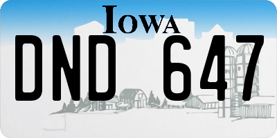 IA license plate DND647