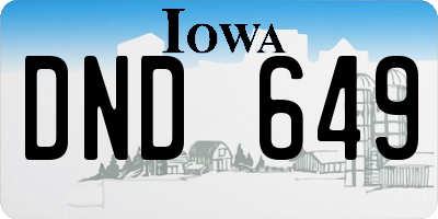 IA license plate DND649