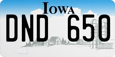 IA license plate DND650