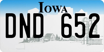 IA license plate DND652