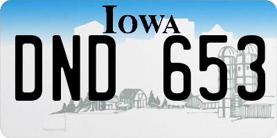 IA license plate DND653