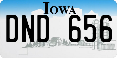 IA license plate DND656