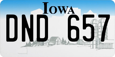 IA license plate DND657