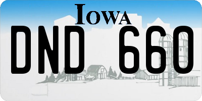 IA license plate DND660