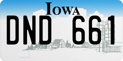 IA license plate DND661