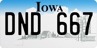 IA license plate DND667