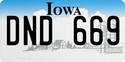 IA license plate DND669