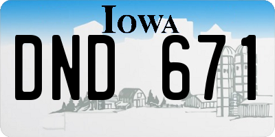 IA license plate DND671