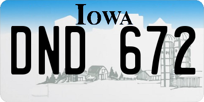 IA license plate DND672