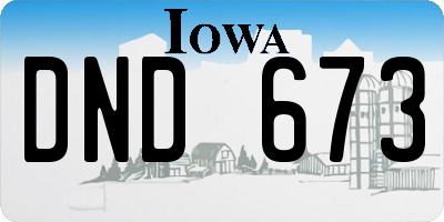 IA license plate DND673