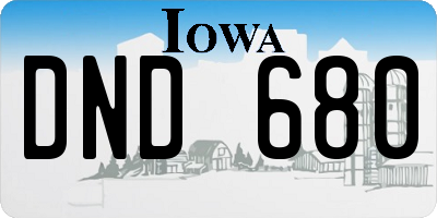 IA license plate DND680