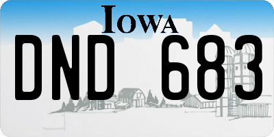 IA license plate DND683