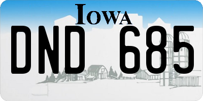 IA license plate DND685
