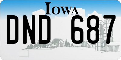 IA license plate DND687