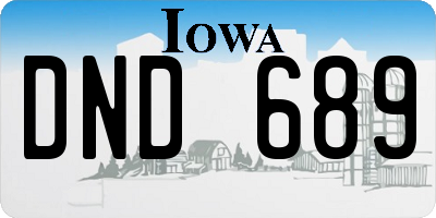 IA license plate DND689