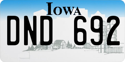 IA license plate DND692
