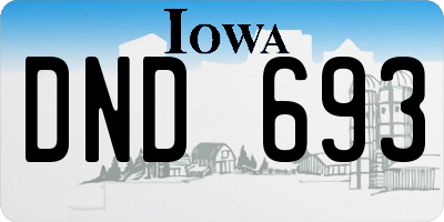 IA license plate DND693