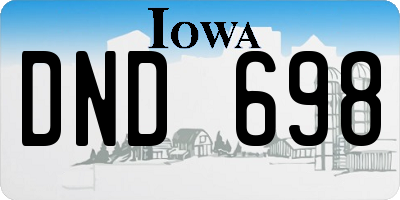 IA license plate DND698