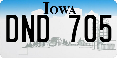 IA license plate DND705