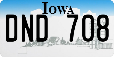 IA license plate DND708