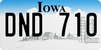 IA license plate DND710