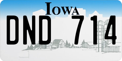 IA license plate DND714