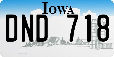 IA license plate DND718