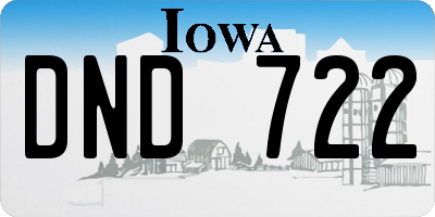 IA license plate DND722