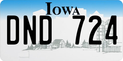 IA license plate DND724