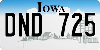 IA license plate DND725
