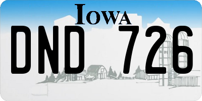 IA license plate DND726
