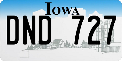 IA license plate DND727
