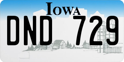 IA license plate DND729