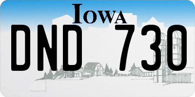 IA license plate DND730