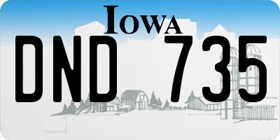 IA license plate DND735