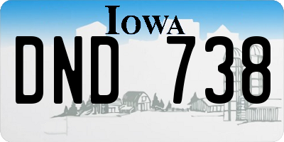 IA license plate DND738