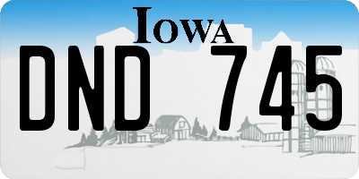 IA license plate DND745