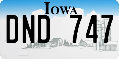 IA license plate DND747