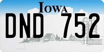 IA license plate DND752