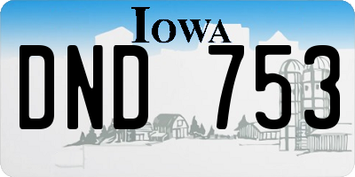 IA license plate DND753