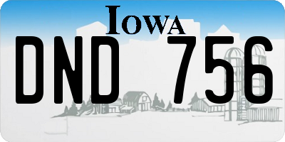 IA license plate DND756